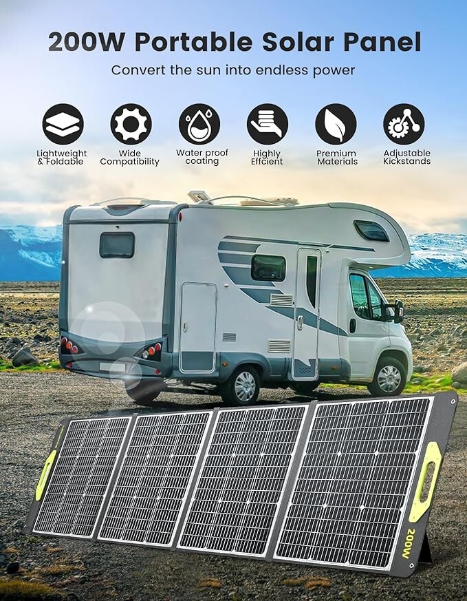 GreenMagic 200W Foldable Portable Solar Panel for solar generator