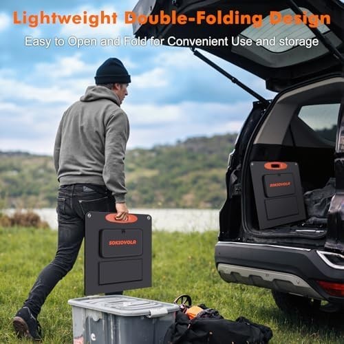 Panel Solar 100W Foldable Waterproof Camping RV SOKIOVOLA Portable Power Station