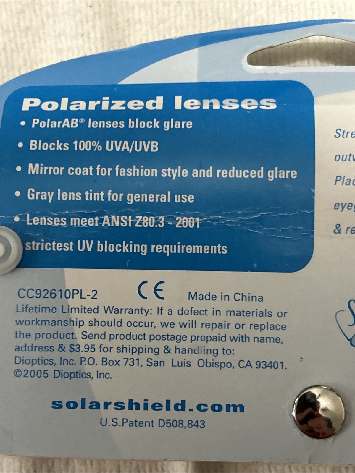 New Solar Shield Mirrored Polarize X 10 54 Square