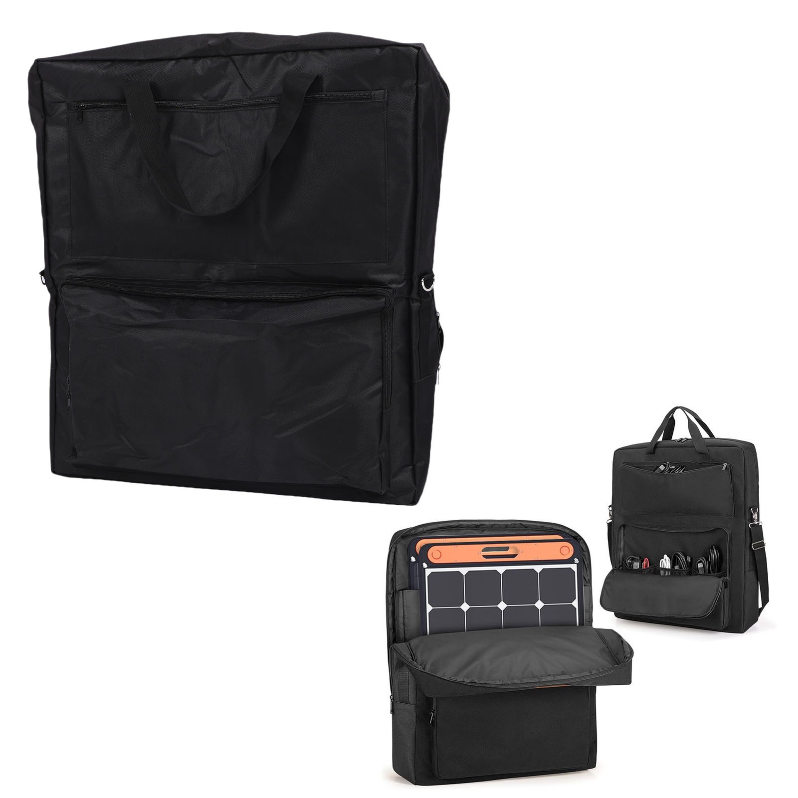 Solar Panel Storage Bag Double Layer Folding Travel Solar Panel Carrying Ca