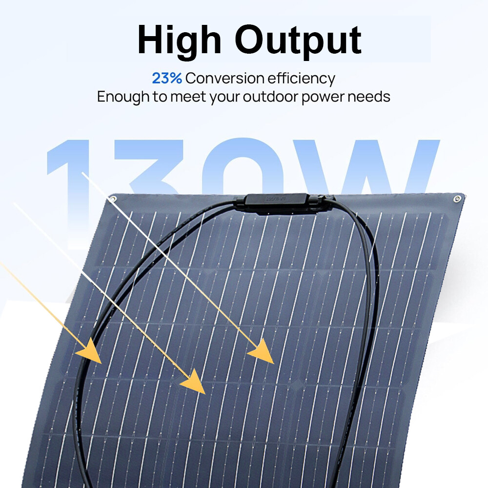 130 Watt Flexible Solar Panel 12V Monocrystalline Solar PV Charging For RV Boats