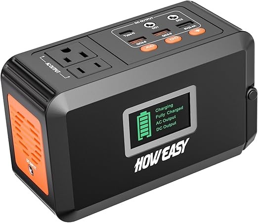 HOWEASY Portable Power Station 120W 88Wh Solar Generator