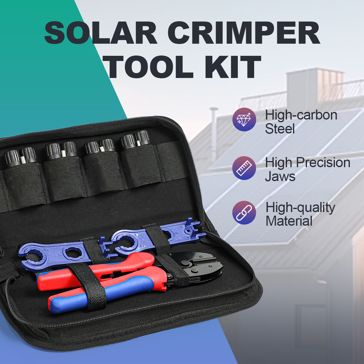 GEYA Solar Crimping Tool Kit PV Panel 14-10AWG Wire Connector & Kit for PV Cable