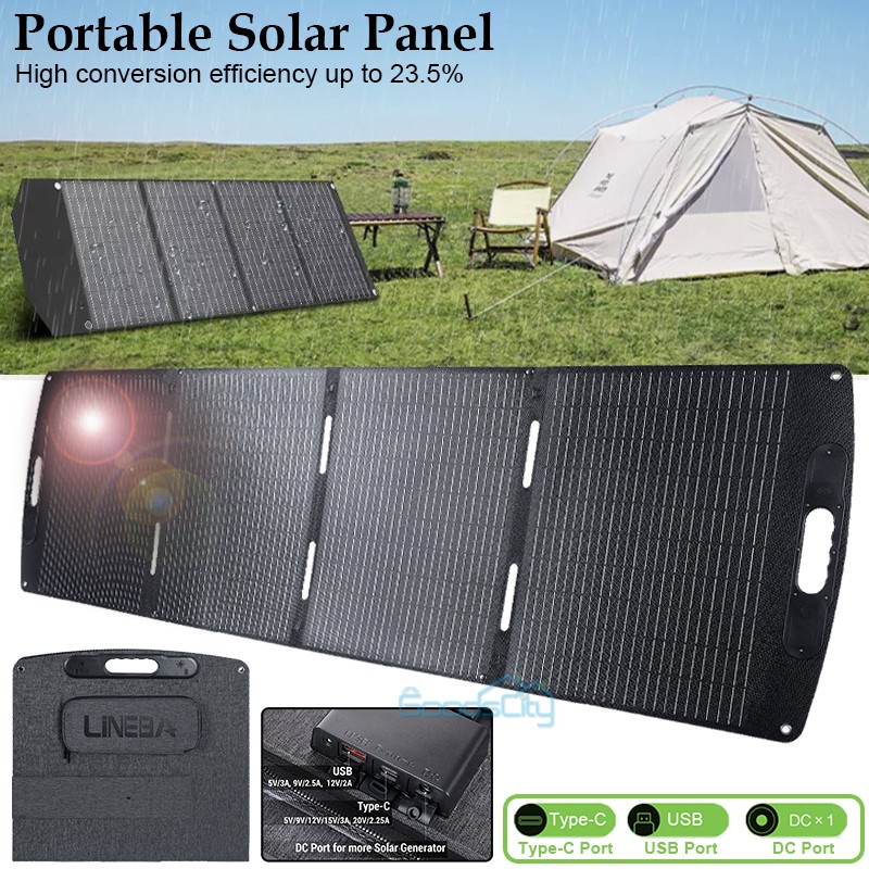 Portable Monocrystalline Solar Panel 200W Foldable ETFE Solar Charger kit 2025✨