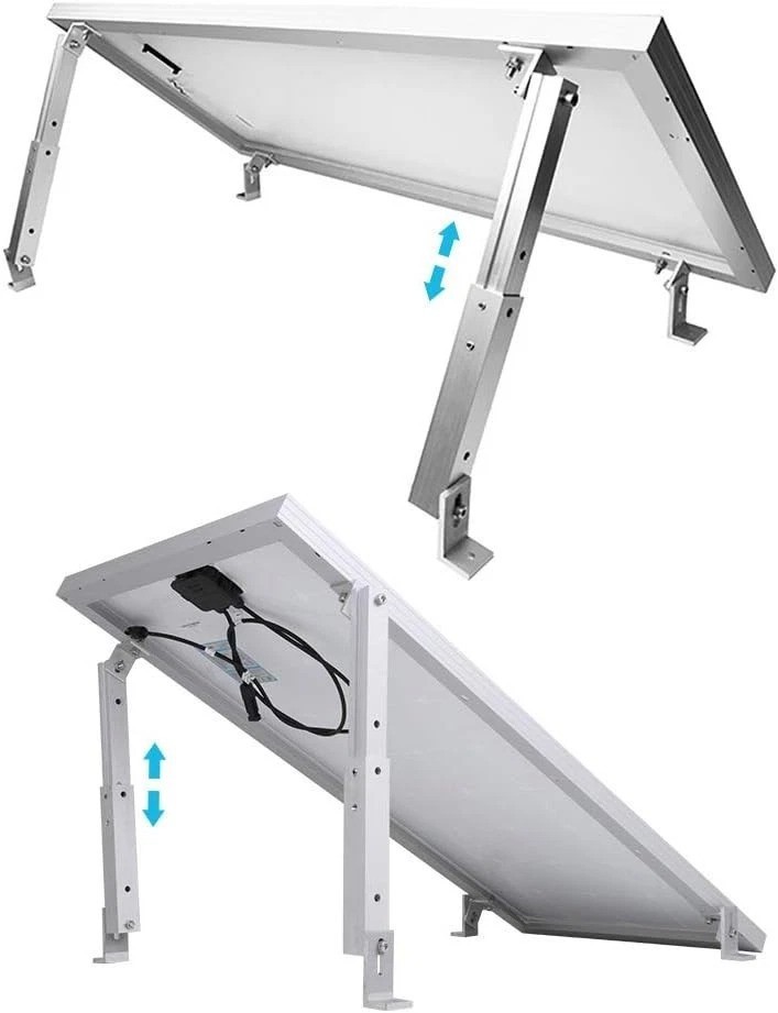 Adjustable Solar Panel Tilt Mount Bracket for 150W Roof, RV, Boat – Silver