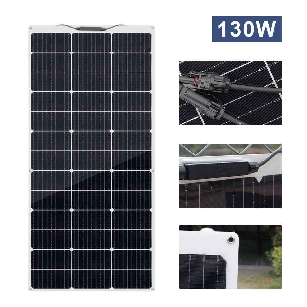 130W Watt Flexible Solar Panel 12V Charging Monocrystalline PV Modul For RV Boat