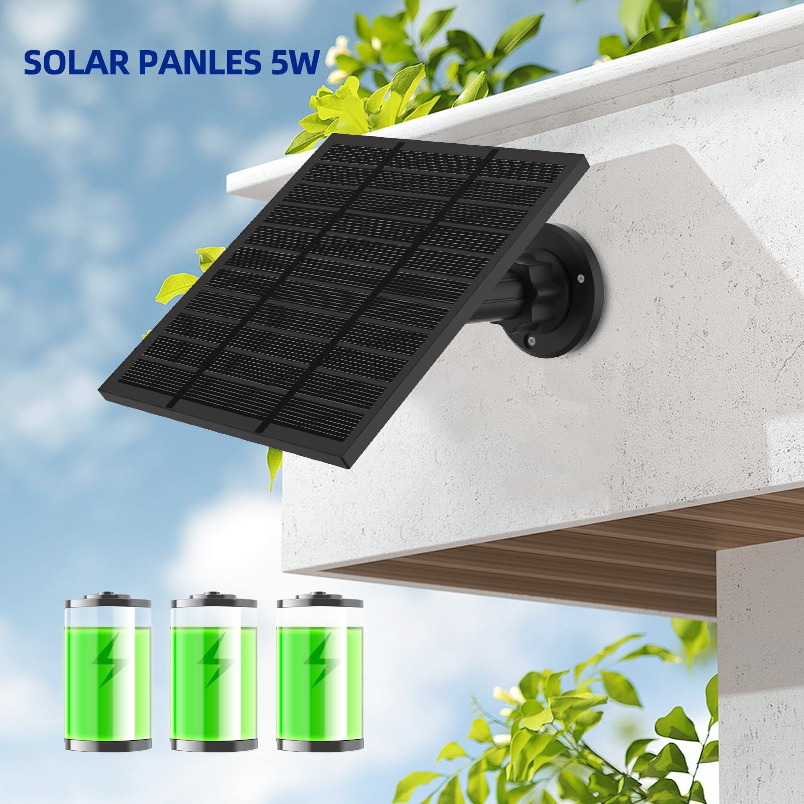 Solar Panels for Ring Outdoor (New Generation) 5W 5V Solar Panel Charger with…