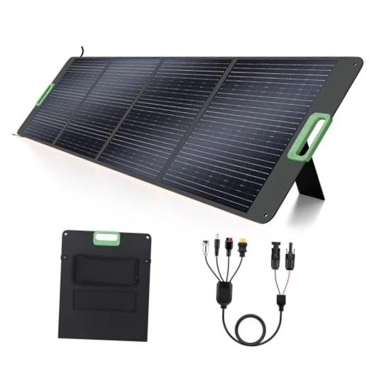 200W Portable Solar Panel, 23.5% High Efficiency ETFE Foldable Solar Green
