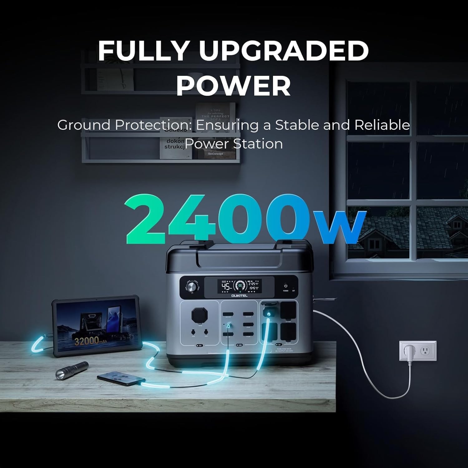 P2001 PLUS 2400W Portable Power Station, 2048Wh Capacity with 200W Solar Panel