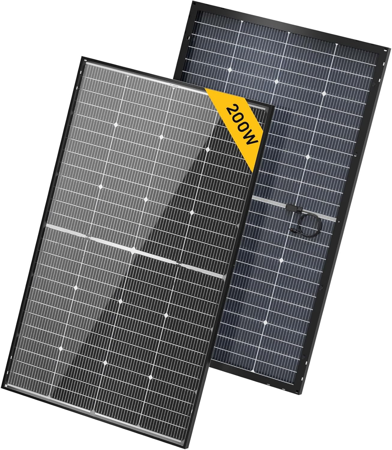 Bougerv 12V N-Type 16BB 200W Bifacial Solar Panel, 12V 200 Watt Solar Panel, for