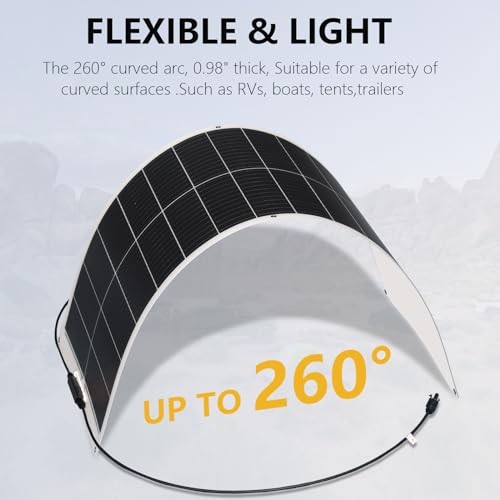 Solar Panel 12V Flexible System Kit,2X100W Monocrystalline Fiberglass 200W