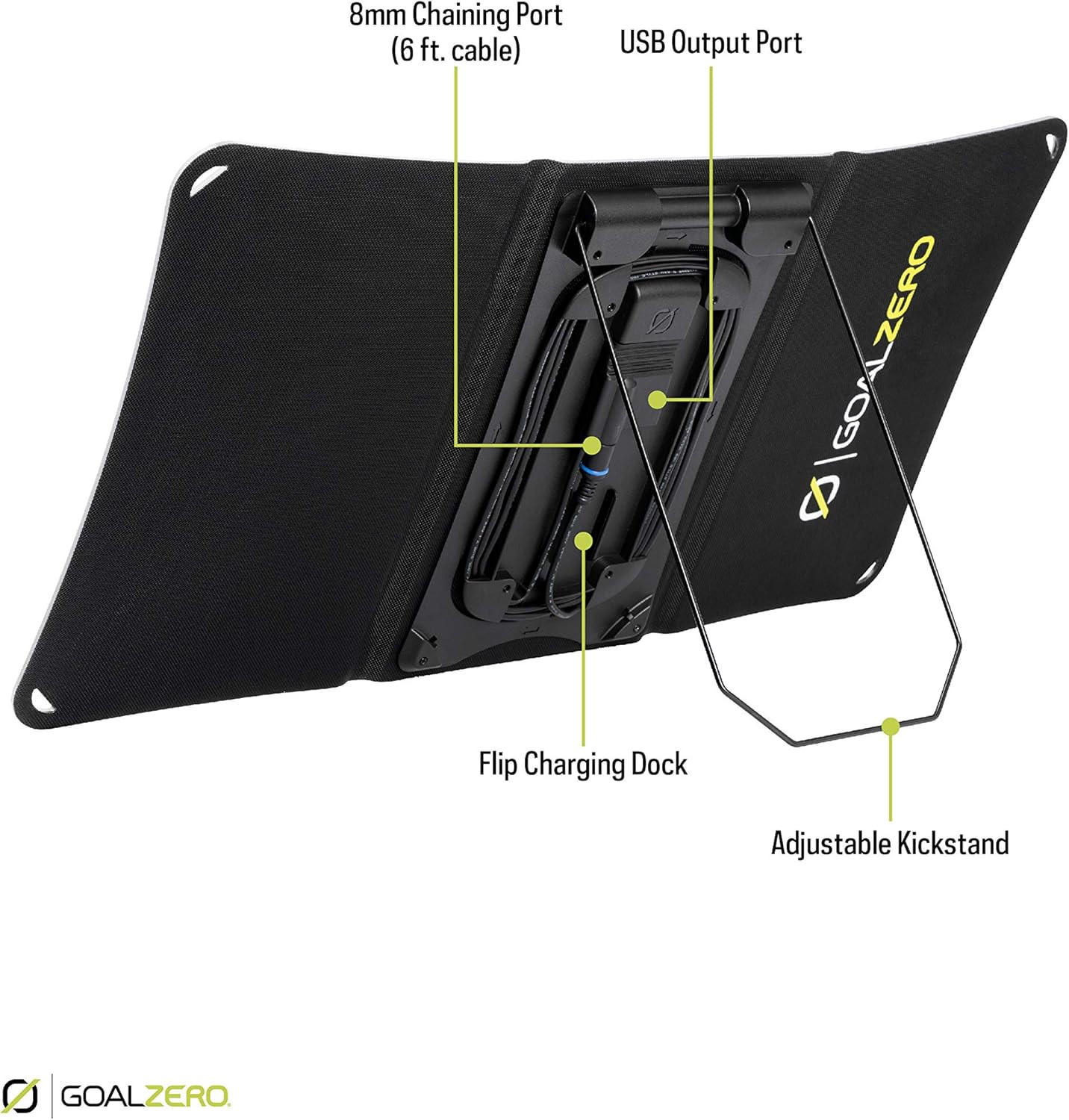 Goal Zero Nomad 20, Foldable Monocrystalline 20 Watt Solar Panel with 8Mm + USB