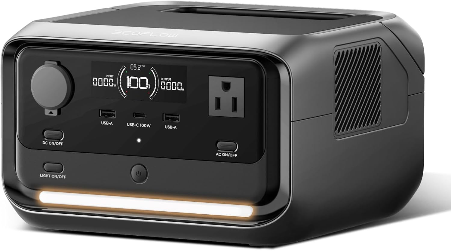 Portable Power Station RIVER Plus, 286Wh/12800Mah Lifepo4 Battery, up to 1200W