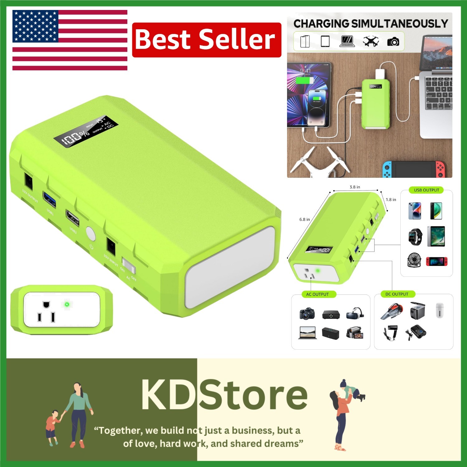 65W/110V External Battery Pack – 24000mAh Portable Power Supply for Travel