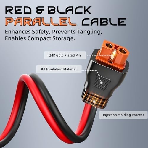 10AWG 10FT Solar to XT60i Cable, Gibbab 3 10 25FT Solar Panel Connector to XT60i