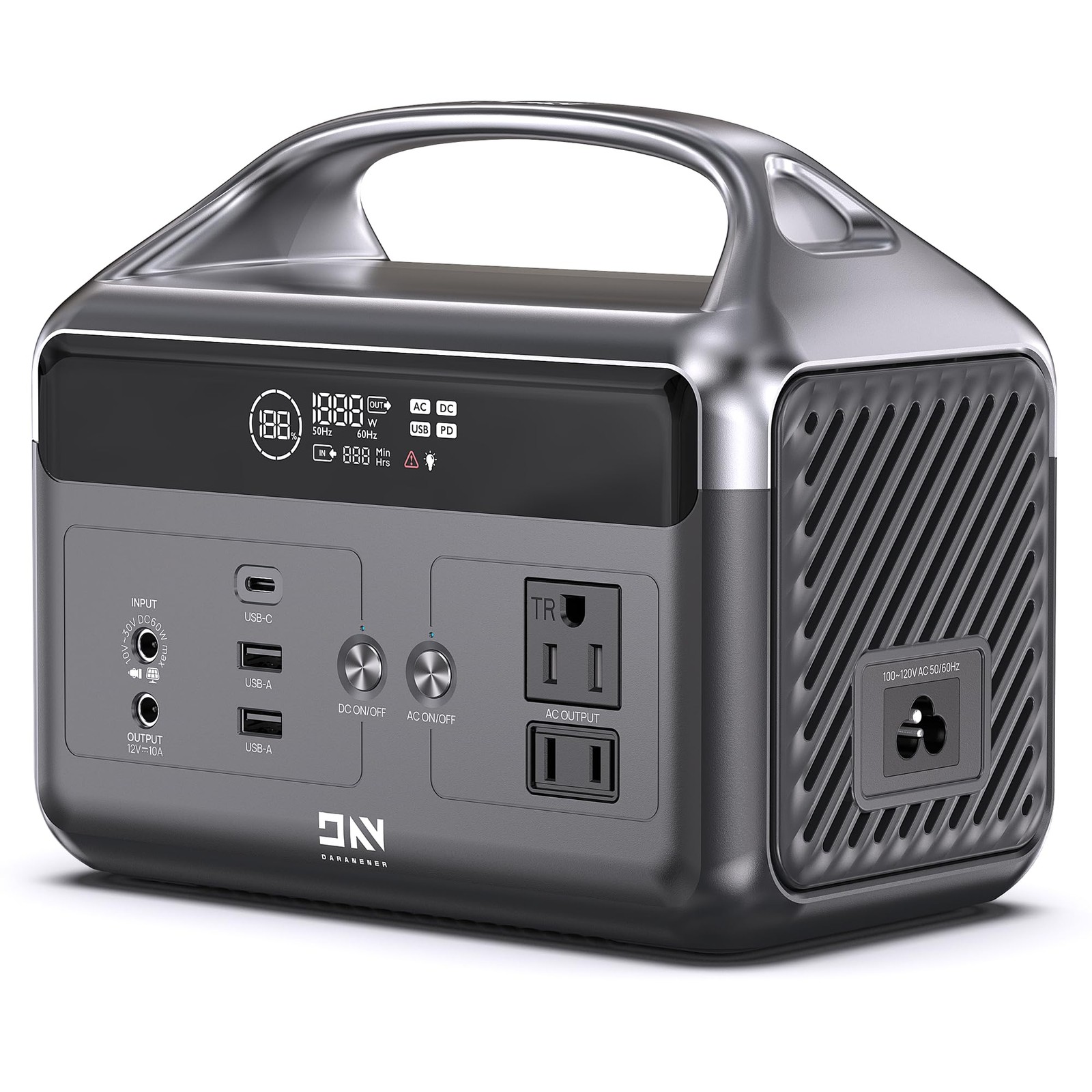 Portable Power Station, 192Wh LiFePO4 Battery Backup Solar Generator with w/2…