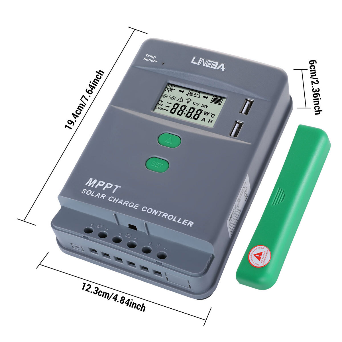 30 60 100Amp MPPT Solar Charge Controller 12V/24V/36V/48V DC Input LCD Regulator
