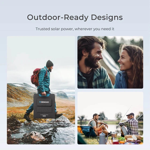 Renogy 200W Waterproof Foldable Portable Solar Panel Power Backup for RV Camping