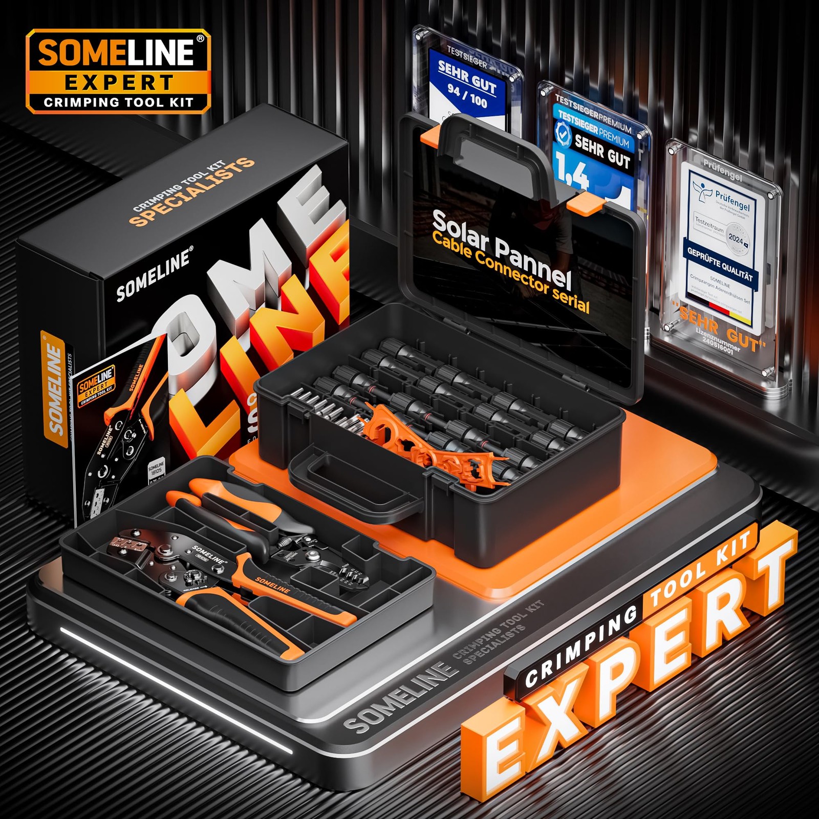 SOMELINE Solar Connector Crimping Tool Kit, 14-10 AWG Crimper for Solar Panel