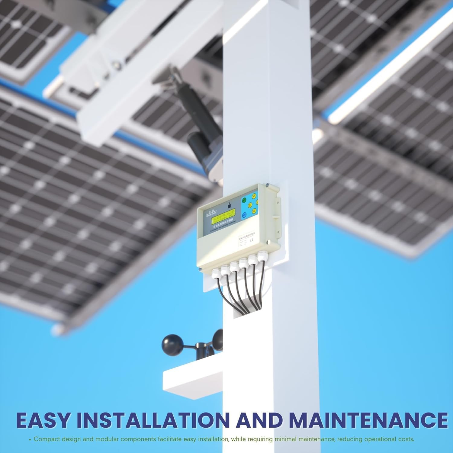 Auto Sun Tracking Dual-Axis Solar Controller Kit with LCD & Wind Sensor