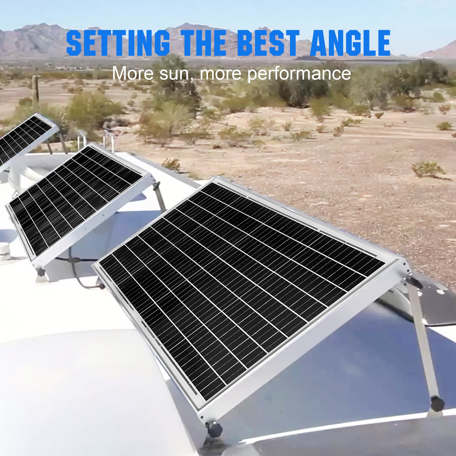 2 Set 45 Inch Solar Panel Bracket Mounting Balcony Flat Roof 0-90° Adjustable