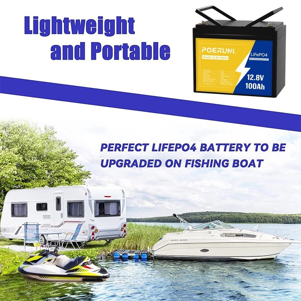 1/2/4Pack 12V 100Ah LiFePO4 Lithium Battery Built-in BMS Deep Cycle for Solar RV