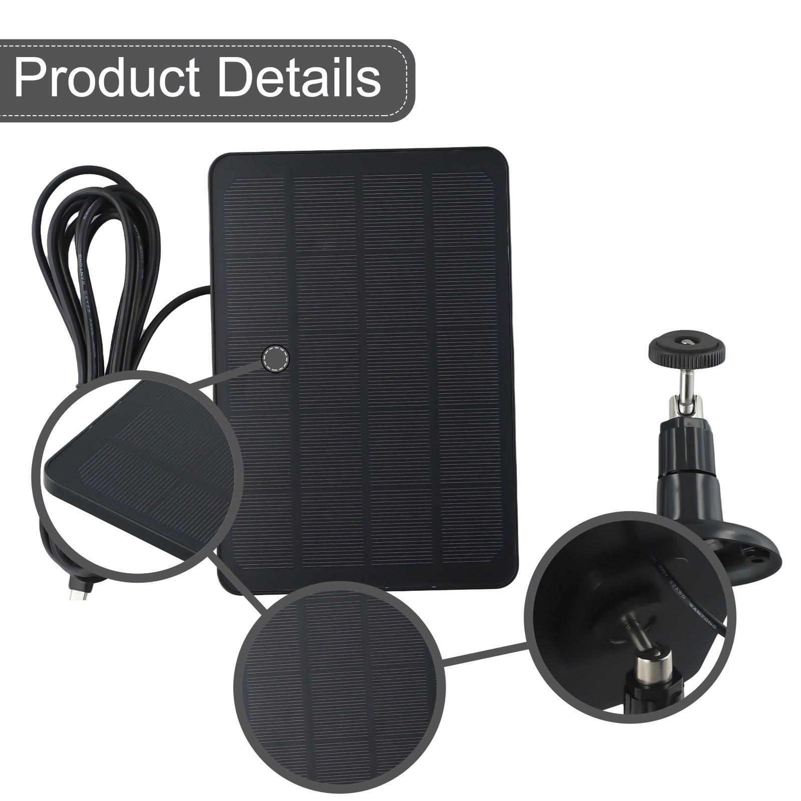 Long Lasting Solar Panel Charger for CCTV Security Cameras and More