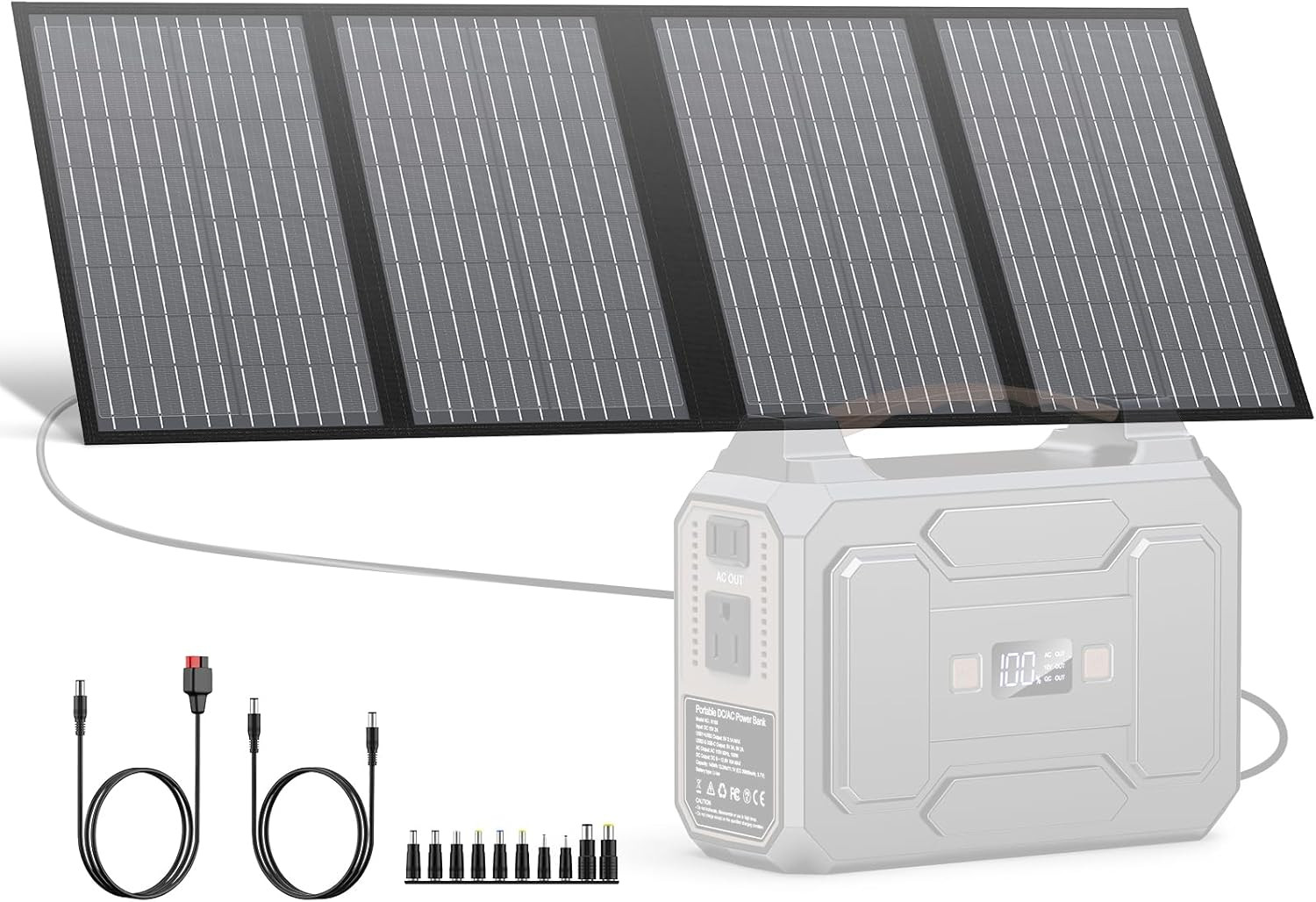 60W Portable Solar Panel Charger for Camping, RV, and Power Stations