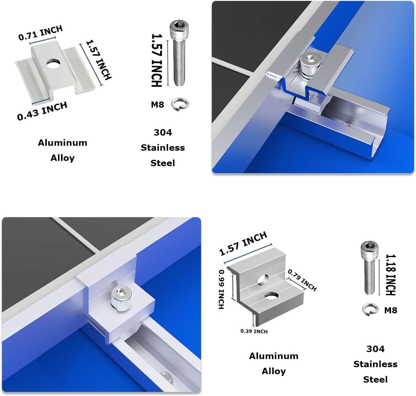 Solar Panel Mounting Brackets, Roof Mount Kit, Rails and Clamps Included for …