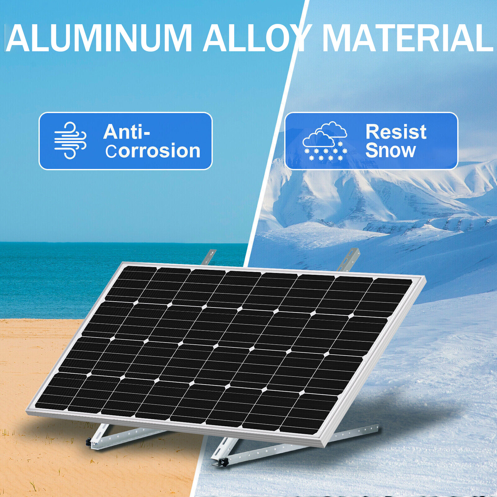 Solar Panel RV Tilt Mount Brackets Roof Flat Surface Adjustable Frame (45/47in）