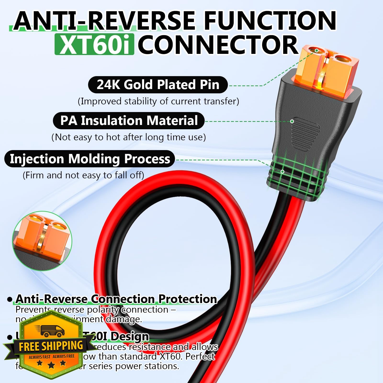 Vansdon Solar XT60i Cable 15FT Black/Red