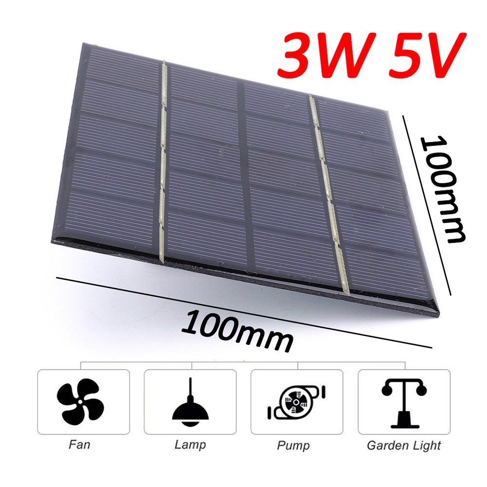 Compact Solar Panel Charger 3W 5V Fast Charging for Outdoor Activities