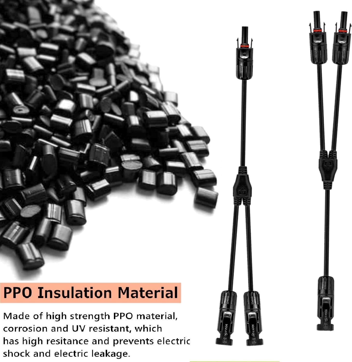 1/2/3/4Pair Solar Panel Y Branch Cable Connection Adapter Connector Extension US