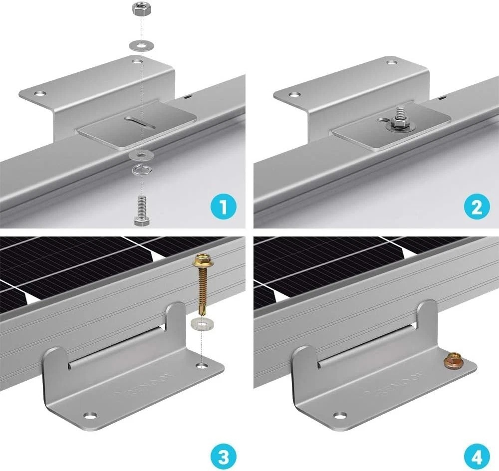 Versatile Z Bracket Mounting Set for RVs, Trailers & Off-Grid Solar Applications