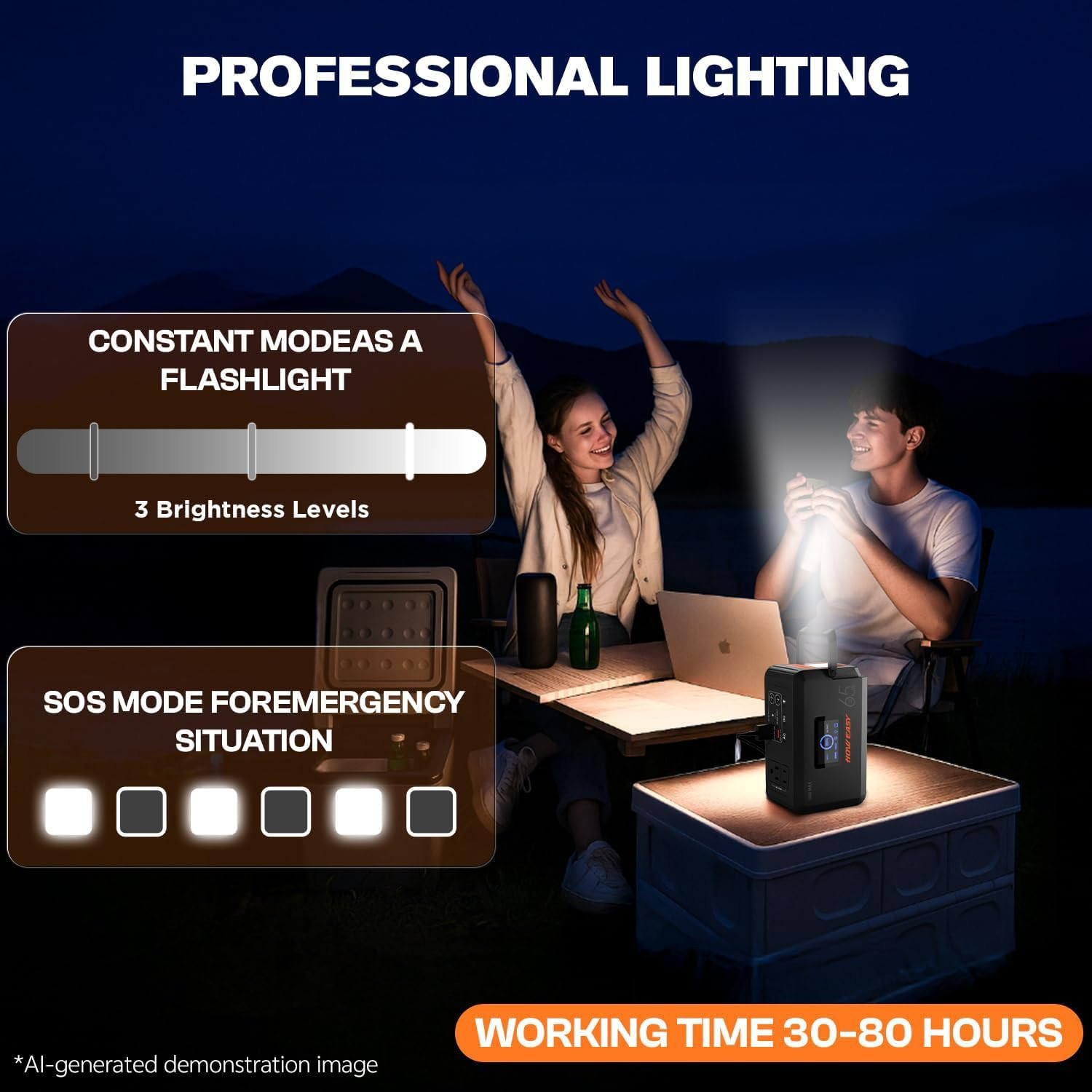 Portable Power Station,135W(270W Peak) Solar Generator,Power Bank with AC Outlet