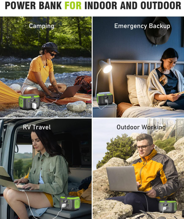 Estación de Energía Portátil 200W 155Wh Solar con AC USB-C para Camping, Nuevo