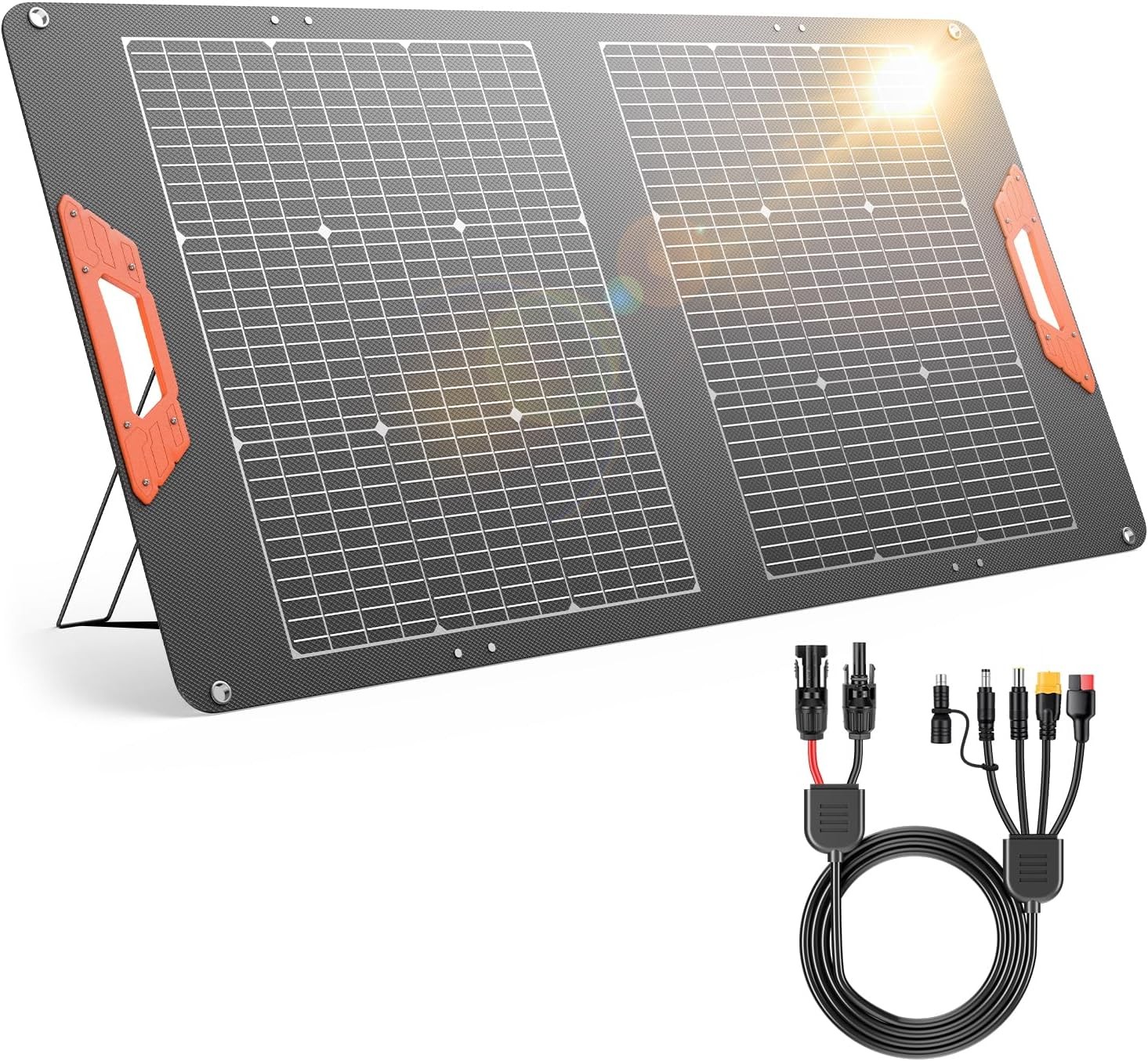 SOLUPUP 100W Portable Solar Panel Bifacial 24% Efficiency MC4 Output