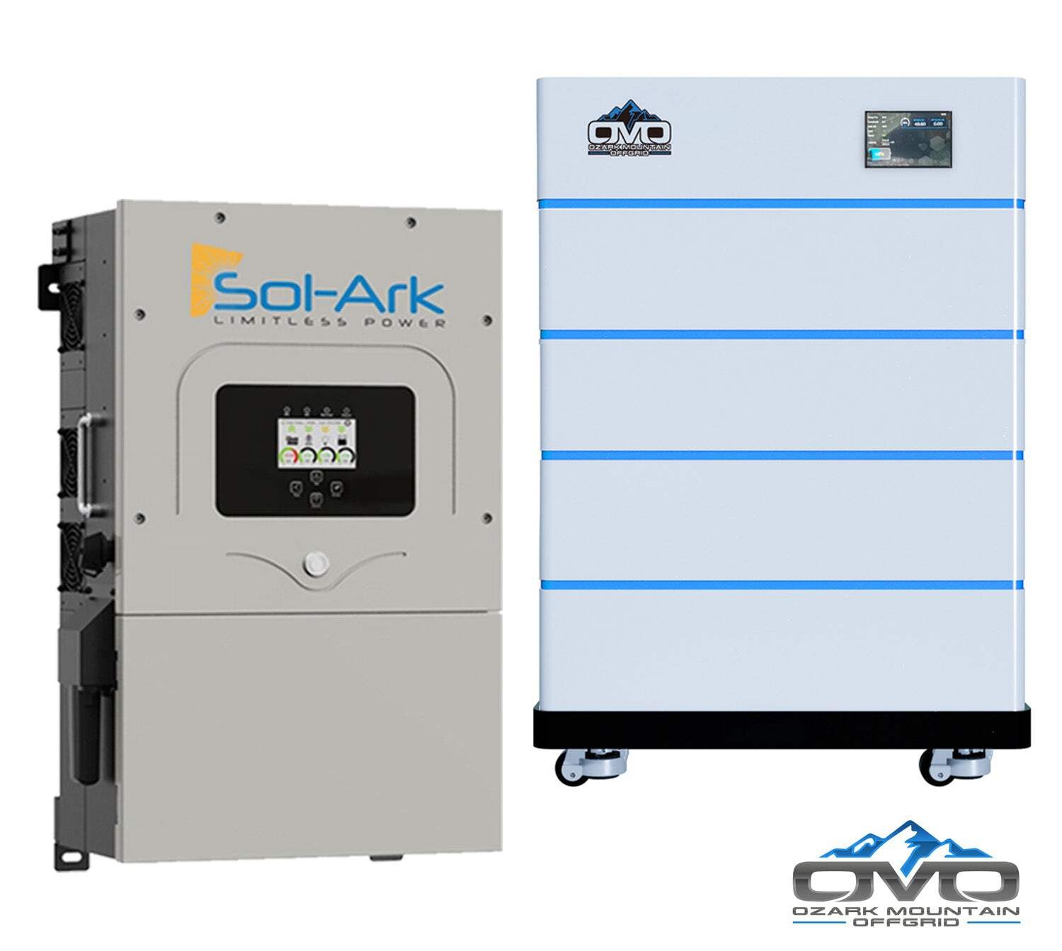 15KW Complete Offgrid Solar Kit – 15K Sol-Ark Inverter + 20.48KW OMO Stack Lithi