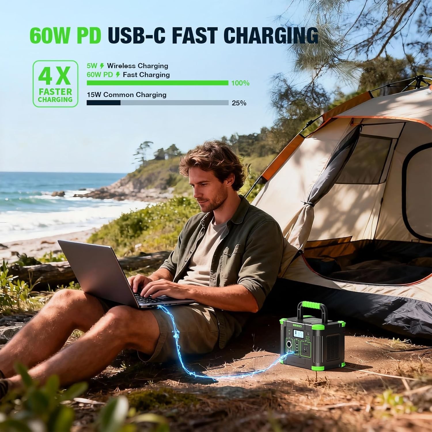 Versatile 330W Portable Power Station – Multi-Port Design for All Adventures