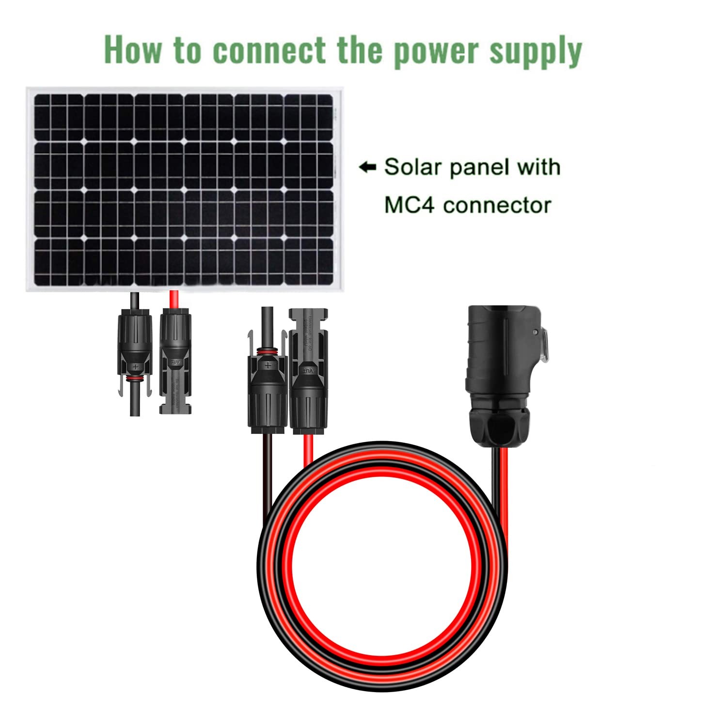 10AWG 2 Pin Power Industrial Circular Connector to Solar Cable Adapter for So…