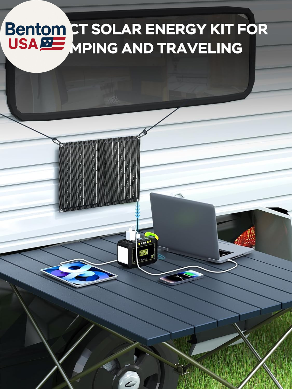 88.8Wh Solar Generator with 21W Solar Panel Included Portable Power Station 80W