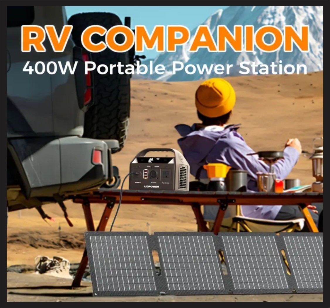 UDPower C400 192Wh Portable Power Station 400W Surge AC LiFePO4 Solar Generator