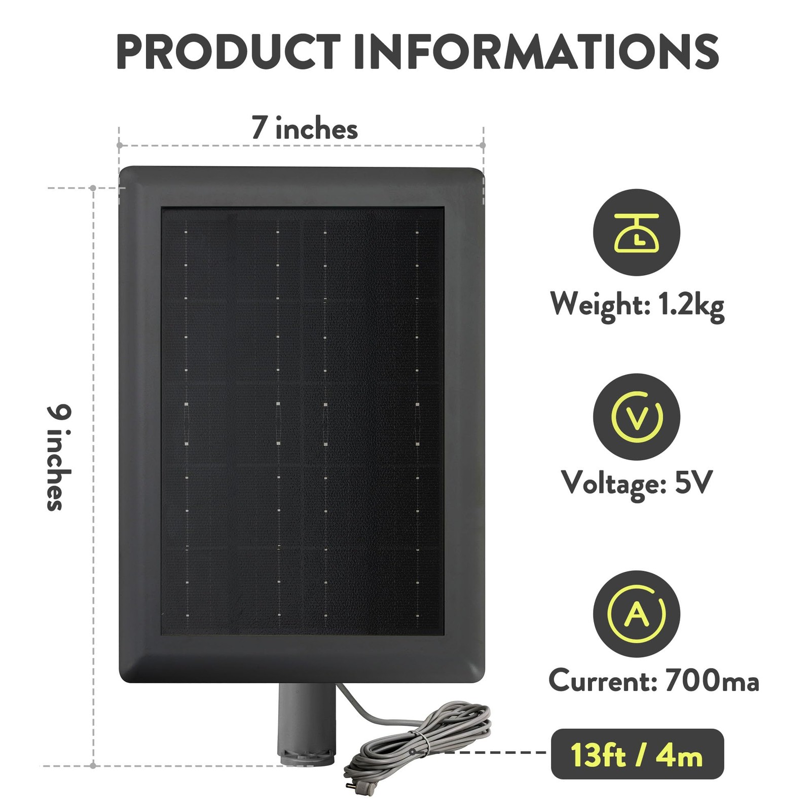 Ring Solar Panel2nd Generation, 5W Ring Solar Panel Charger with Mount for St…