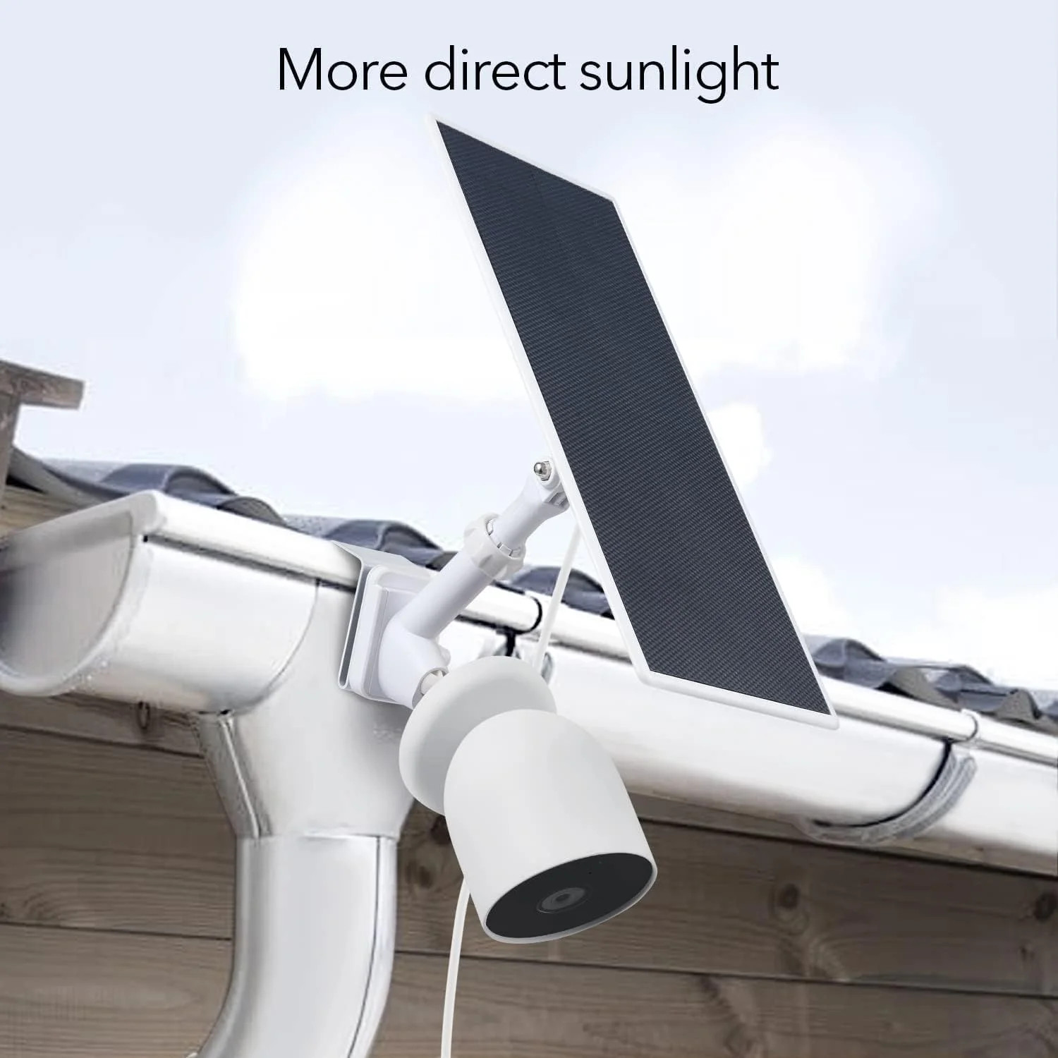 Wasserstein Gutter Mount for Google Nest Cam (Battery) & Solar Panel (Camera & S