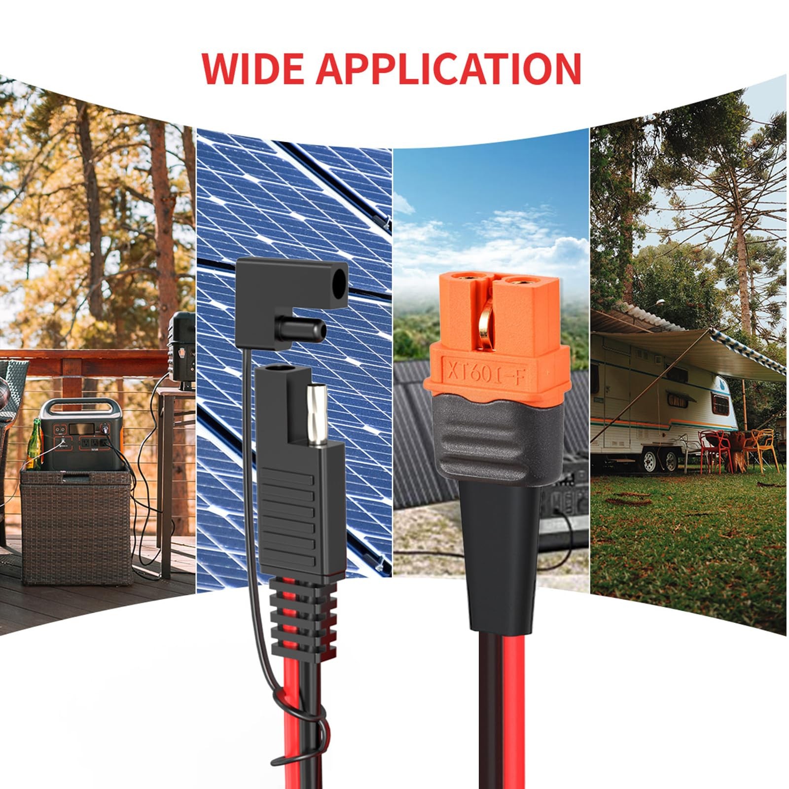 12AWG Xt60I to SAE Adapter Extension Cable with SAE Polarity Reverse Adapter for