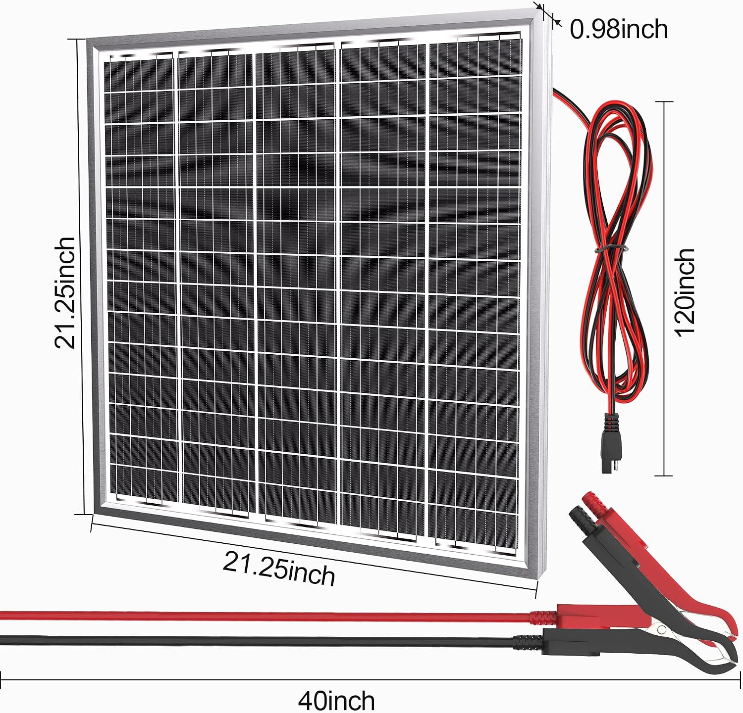 SOLPERK Solar Panel Kit 50W 24V, Intelligent Waterproof 10A PWM Controller, Home