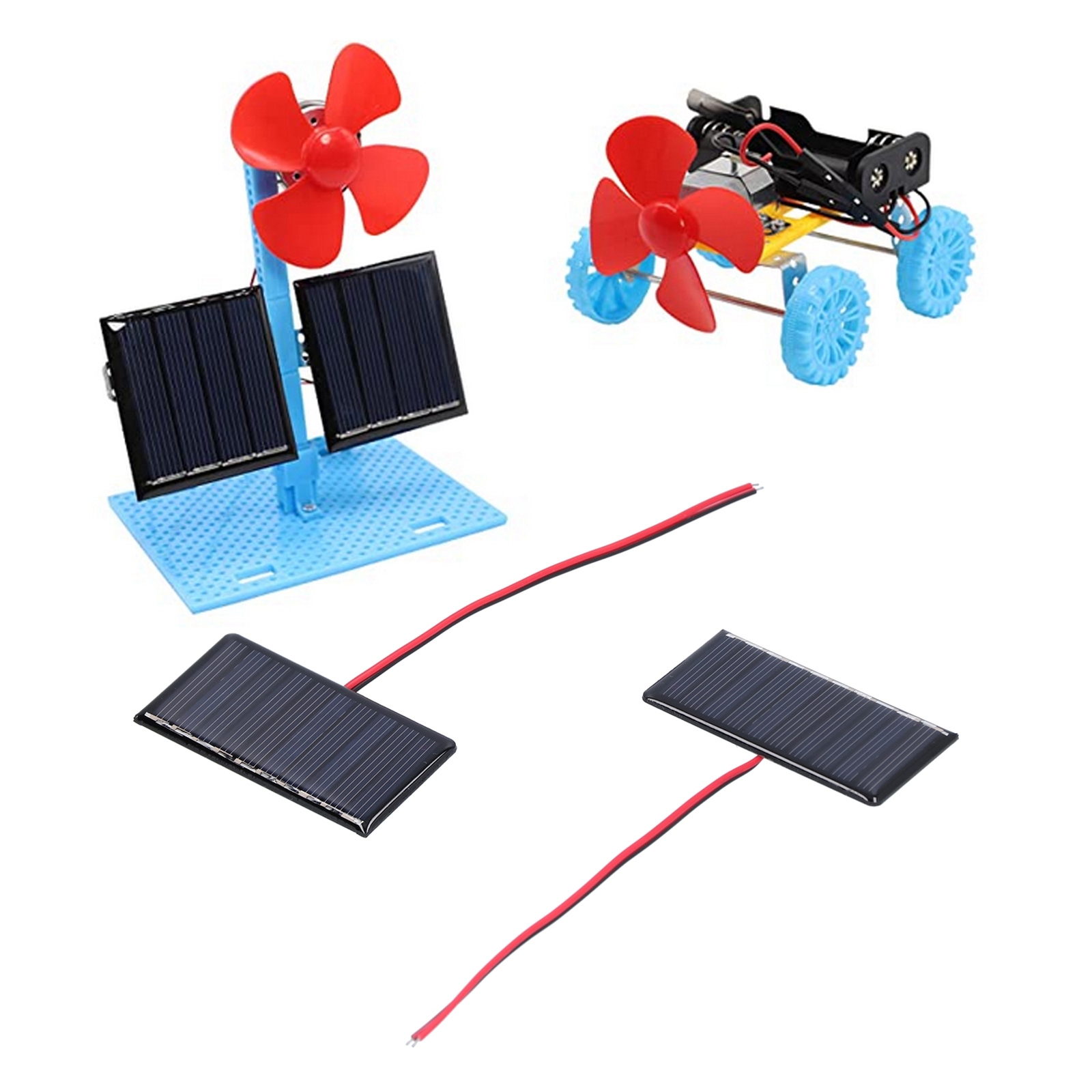 2Pcs Micro Mini Solar Cells 68x36mm 0.3W 5V Polysilicon Micro Solar Panel