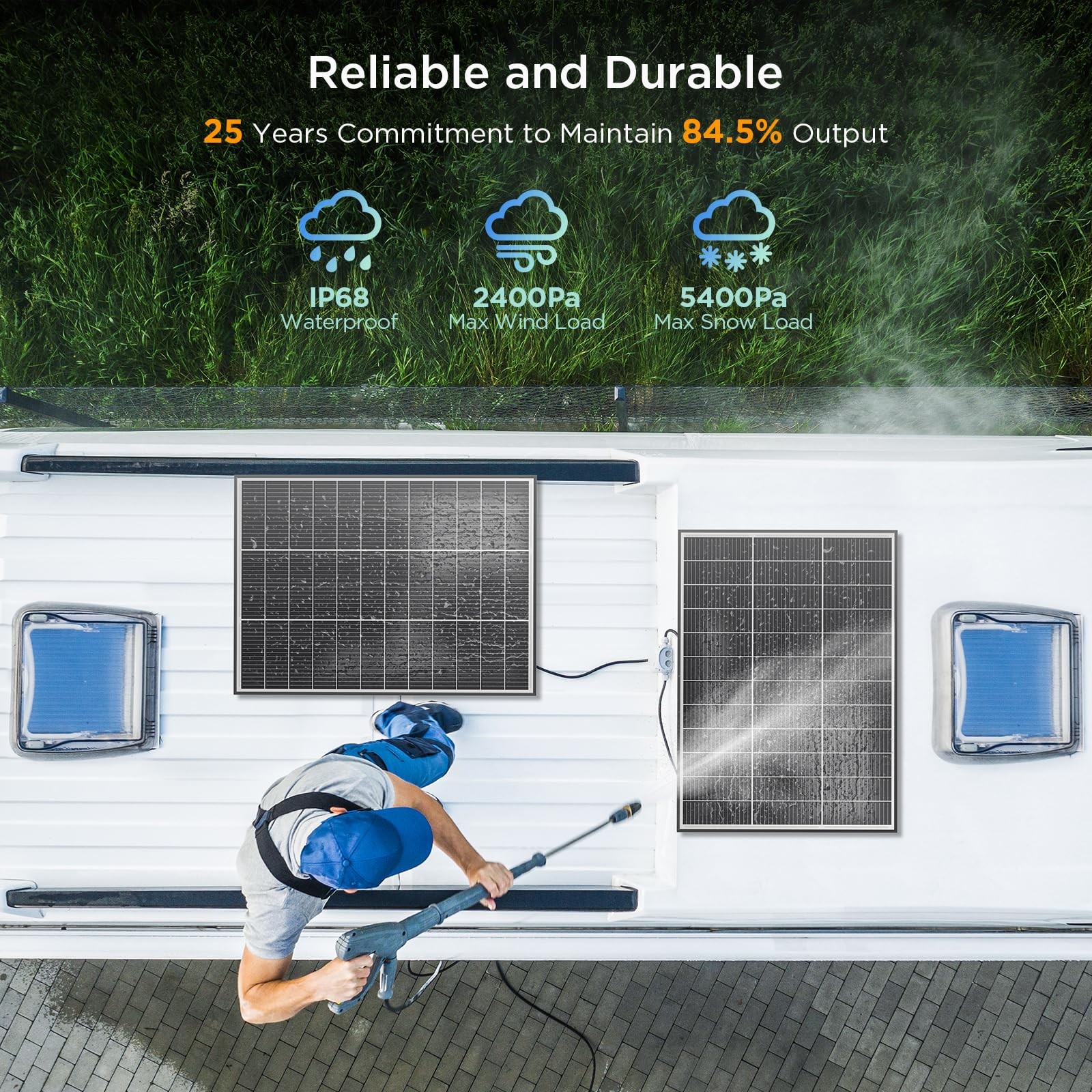 100 Watt Solar Panel N Type 16BB High Efficiency Monocrystalline RV Van Marine C
