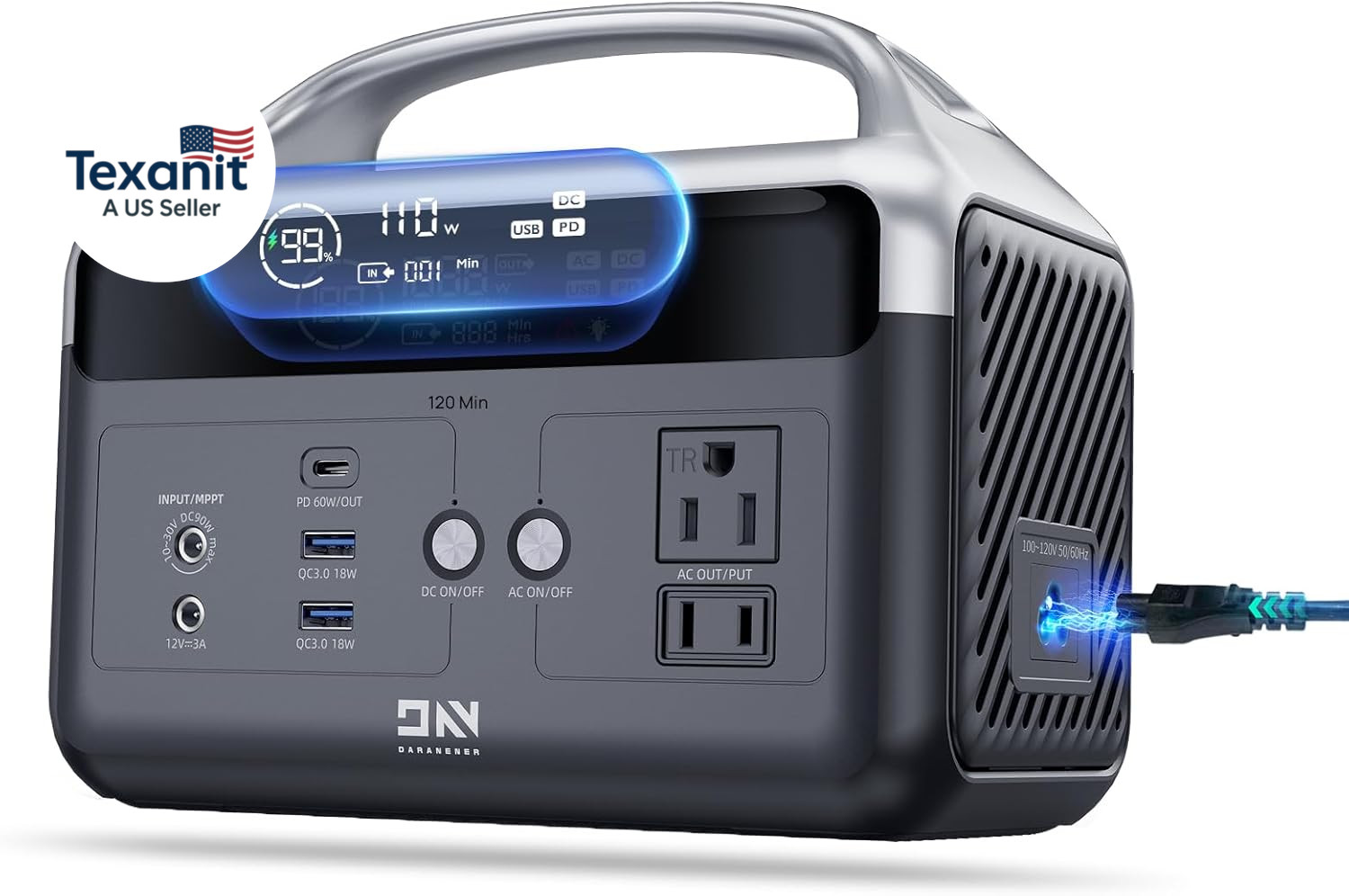 Portable Power Station 60,000Mah, 192Wh Lifepo4 Battery Backup W/2 300W (Surge 6