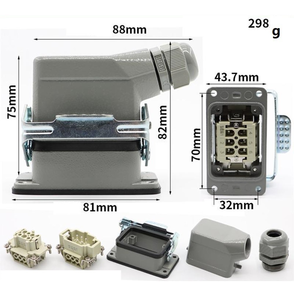 Reliable 6 Pin Industrial Rectangular Connector Resistant to Extreme Conditions